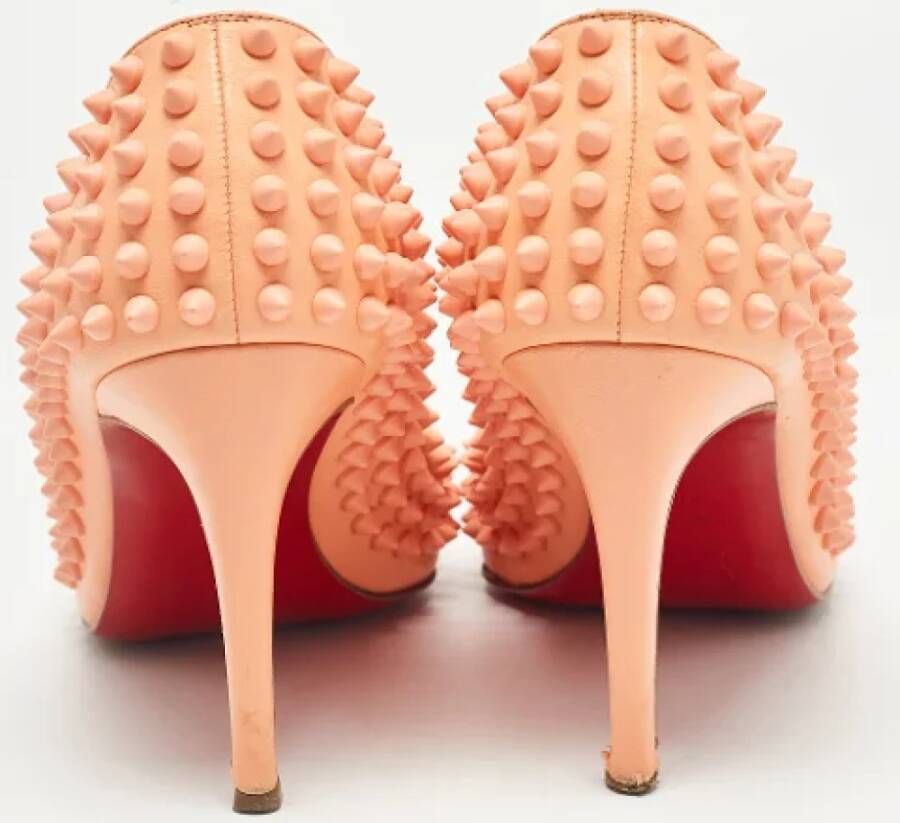 Christian Louboutin Pre-owned Leather heels Orange Dames