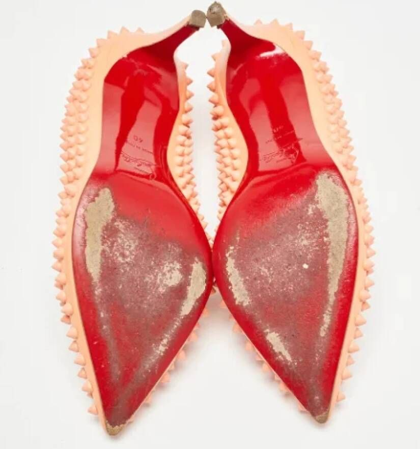 Christian Louboutin Pre-owned Leather heels Orange Dames