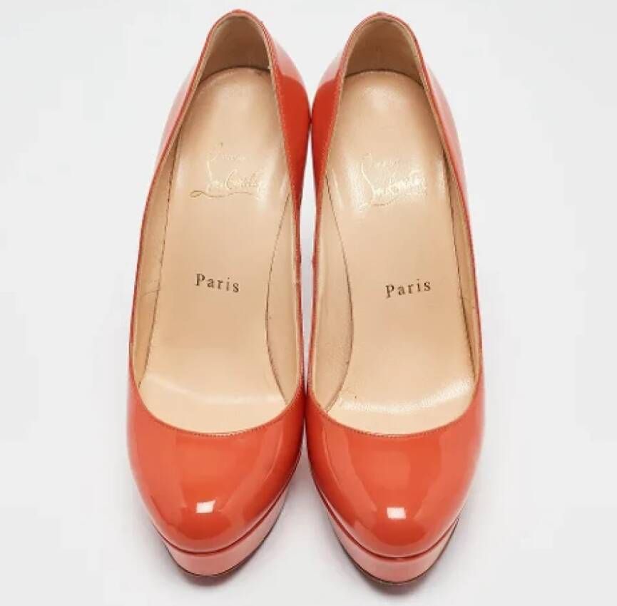 Christian Louboutin Pre-owned Leather heels Orange Dames