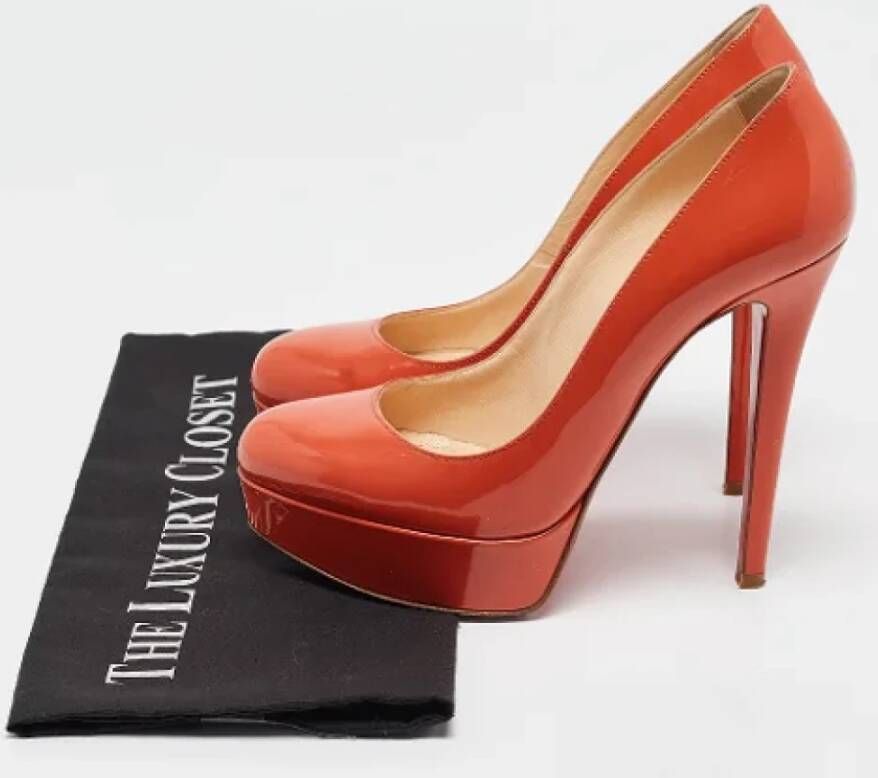 Christian Louboutin Pre-owned Leather heels Orange Dames