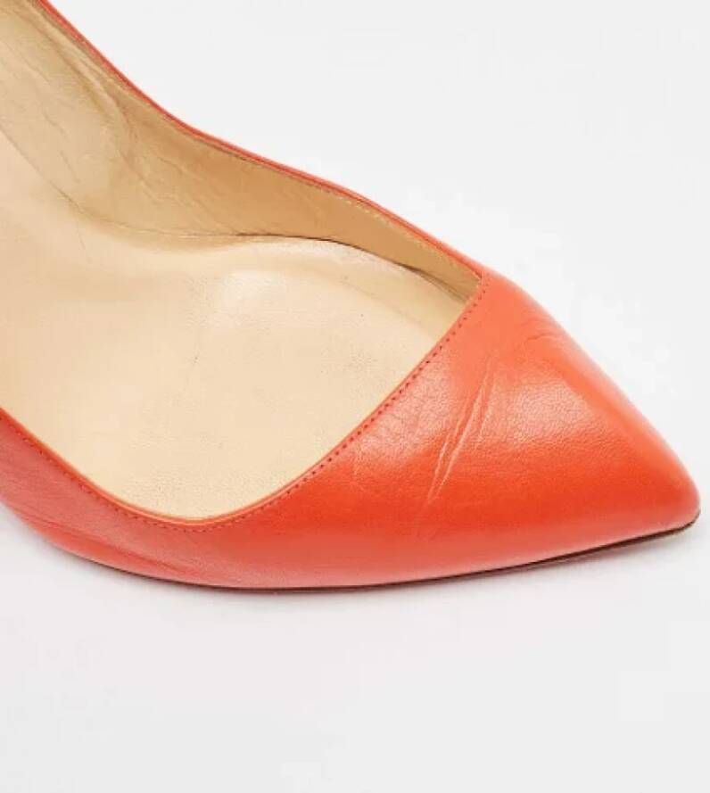 Christian Louboutin Pre-owned Leather heels Orange Dames