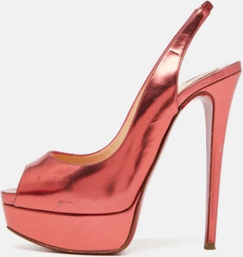 Christian Louboutin Pre-owned Leather heels Pink Dames