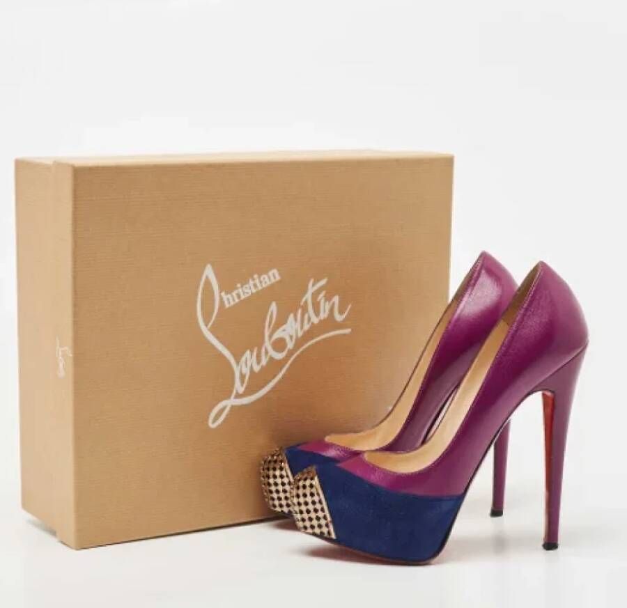 Christian Louboutin Pre-owned Leather heels Purple Dames