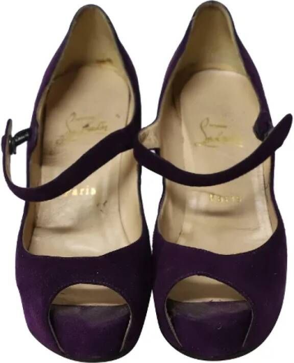 Christian Louboutin Pre-owned Leather heels Purple Dames