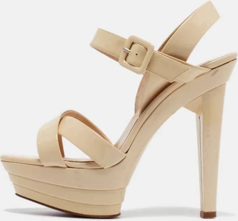 Christian Louboutin Pre-owned Leather sandals Beige Dames