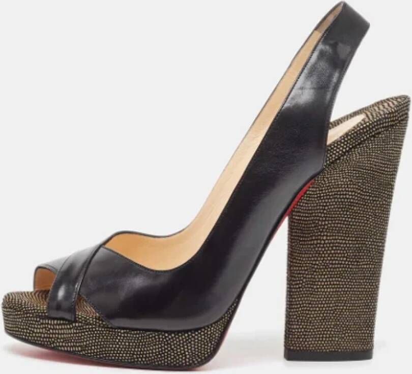 Christian Louboutin Pre-owned Leather sandals Black Dames