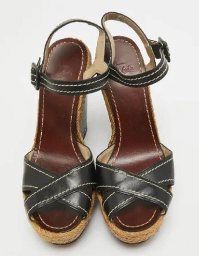 Christian Louboutin Pre-owned Leather sandals Black Dames