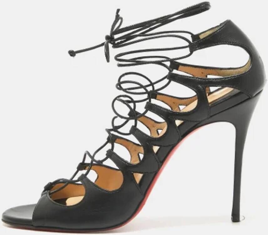 Christian Louboutin Pre-owned Leather sandals Black Dames