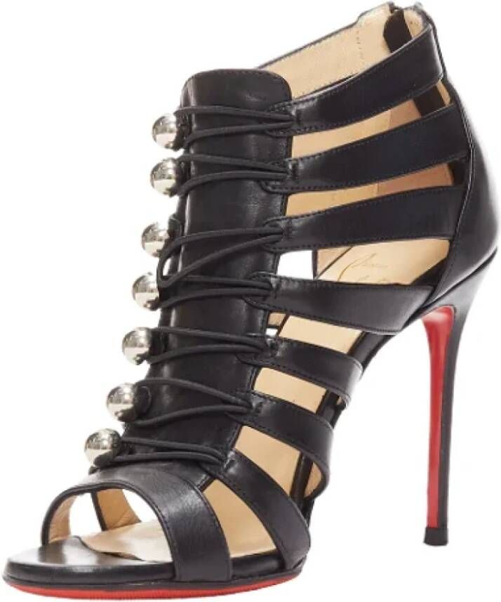 Christian Louboutin Pre-owned Leather sandals Black Dames