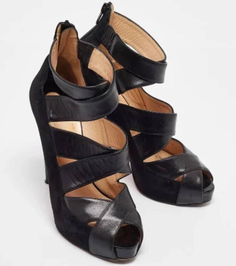 Christian Louboutin Pre-owned Leather sandals Black Dames