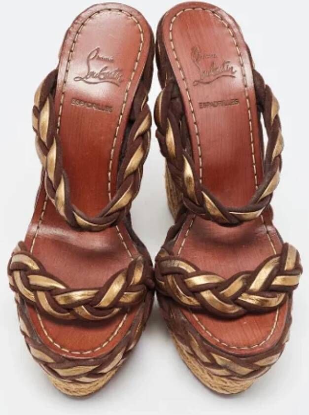 Christian Louboutin Pre-owned Leather sandals Brown Dames