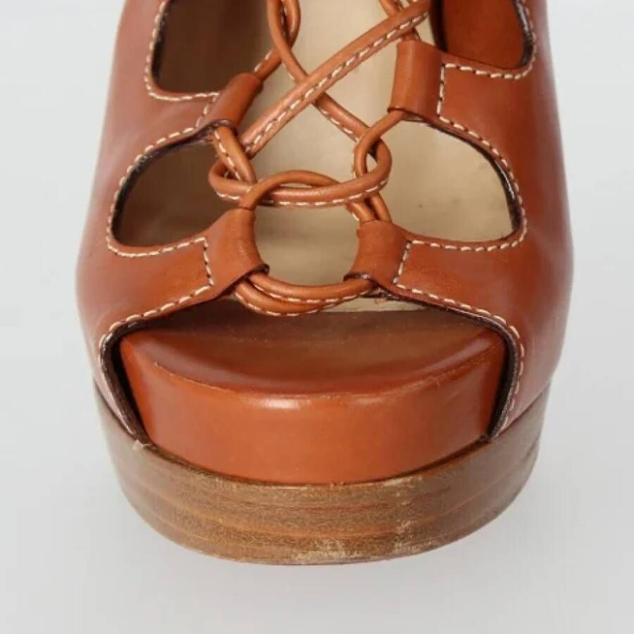 Christian Louboutin Pre-owned Leather sandals Brown Dames