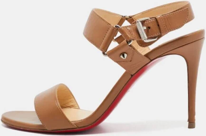 Christian Louboutin Pre-owned Leather sandals Brown Dames