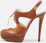 Christian Louboutin Pre-owned Leather sandals Brown Dames - Thumbnail 2