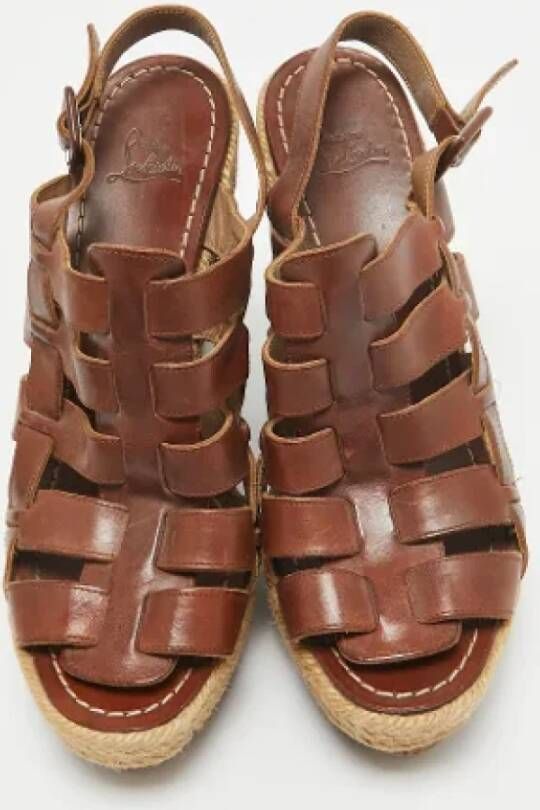 Christian Louboutin Pre-owned Leather sandals Brown Dames