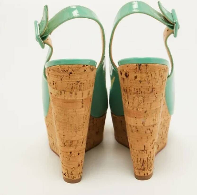 Christian Louboutin Pre-owned Leather sandals Green Dames