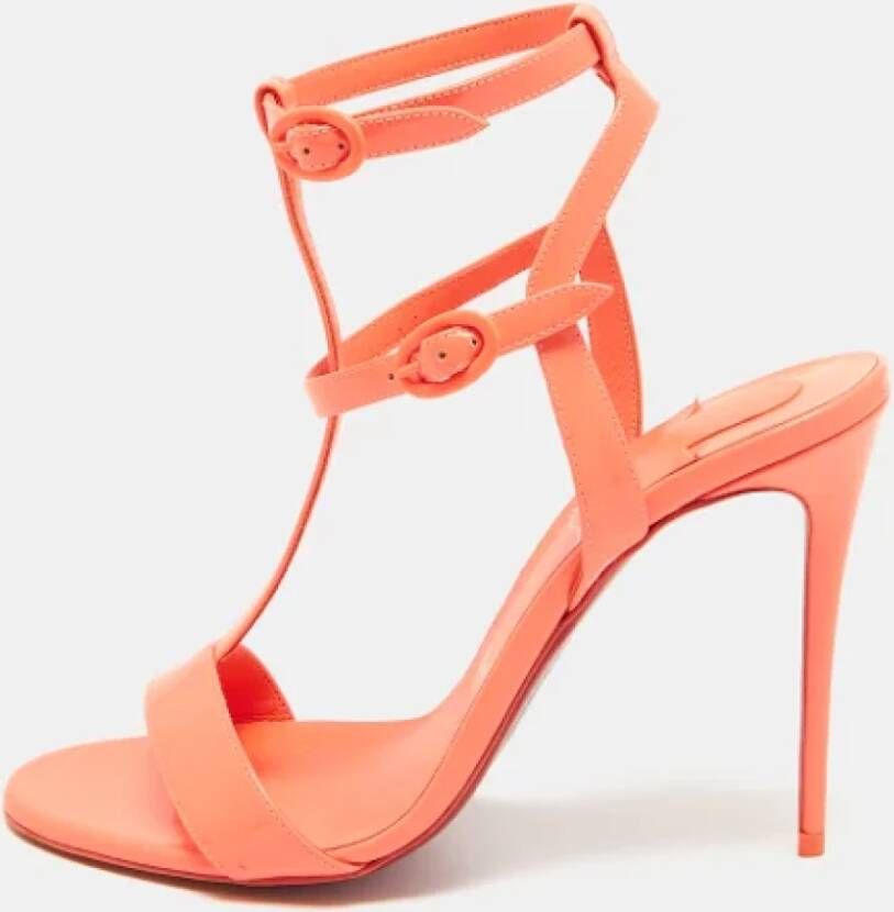 Christian Louboutin Pre-owned Leather sandals Pink Dames