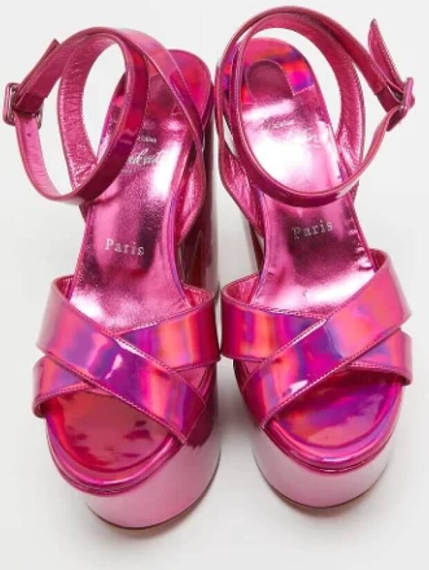 Christian Louboutin Pre-owned Leather sandals Pink Dames