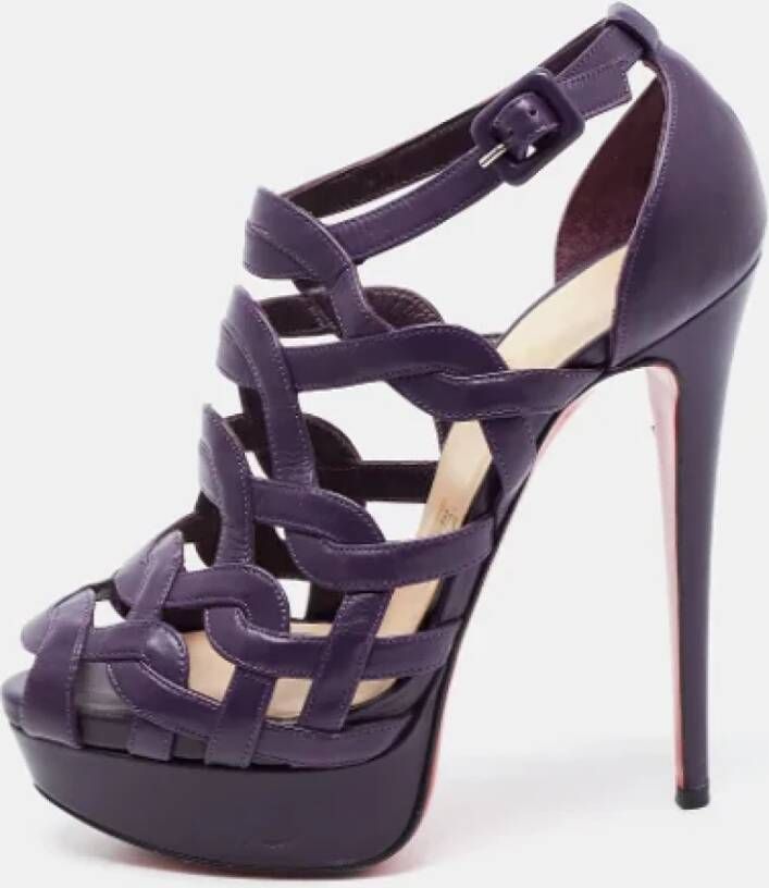 Christian Louboutin Pre-owned Leather sandals Purple Dames