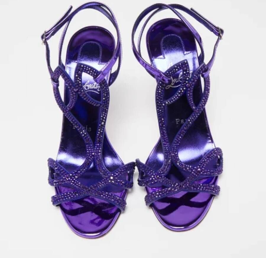 Christian Louboutin Pre-owned Leather sandals Purple Dames