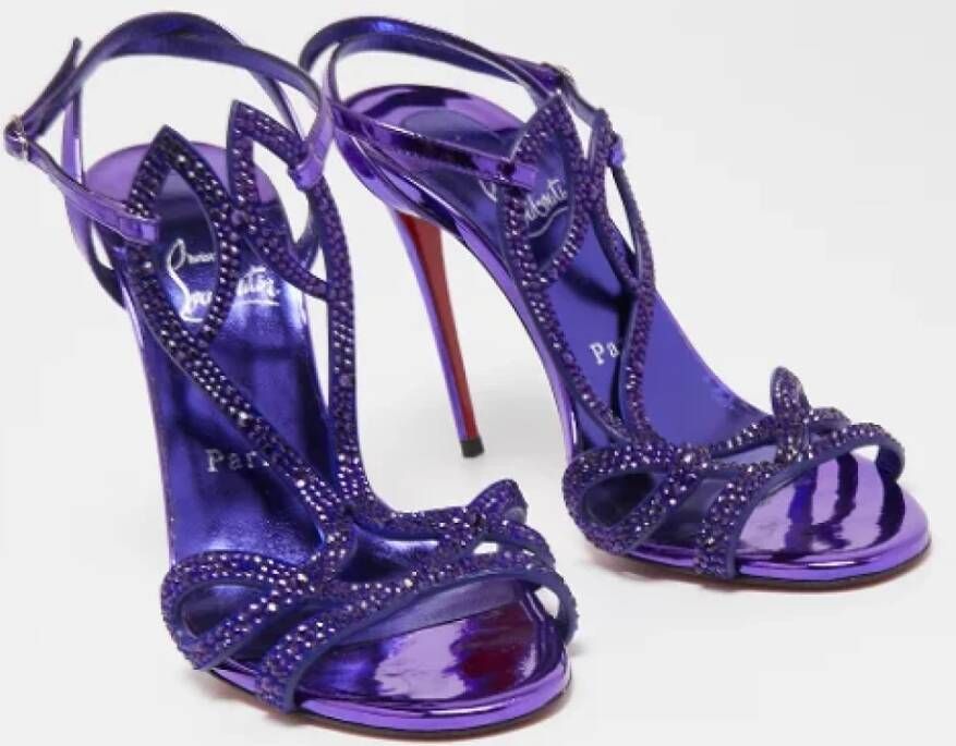 Christian Louboutin Pre-owned Leather sandals Purple Dames