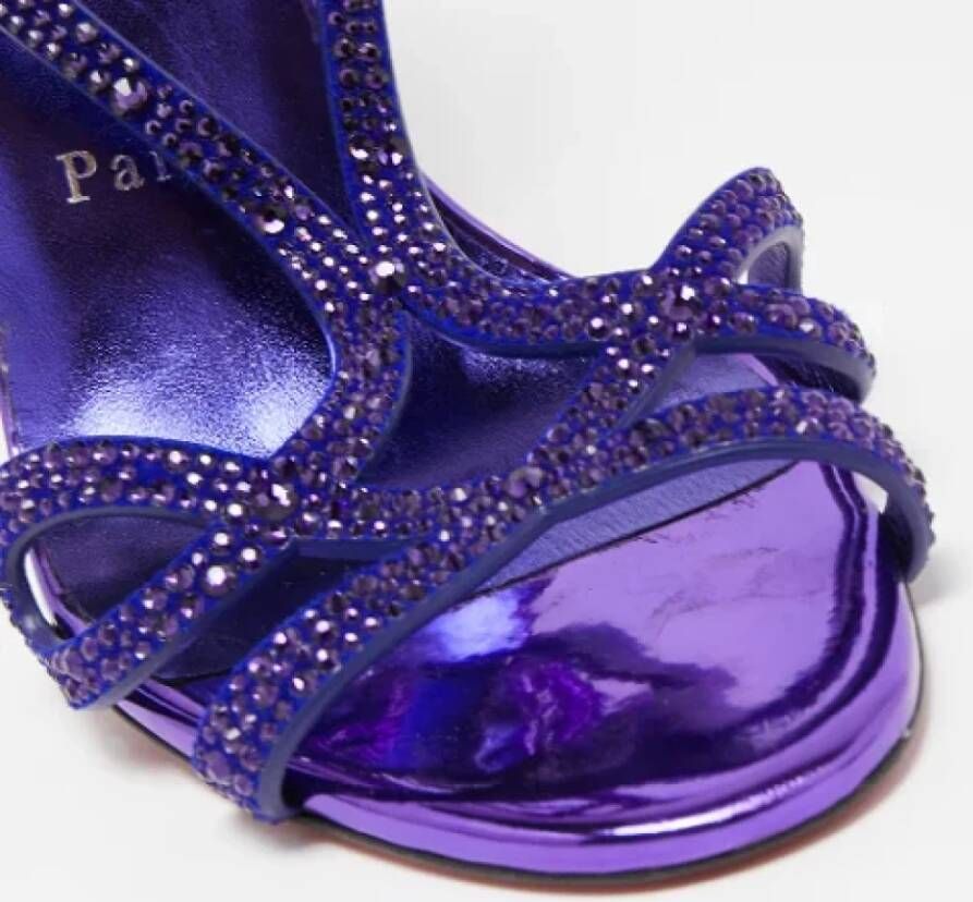 Christian Louboutin Pre-owned Leather sandals Purple Dames