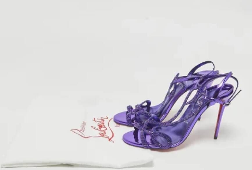 Christian Louboutin Pre-owned Leather sandals Purple Dames