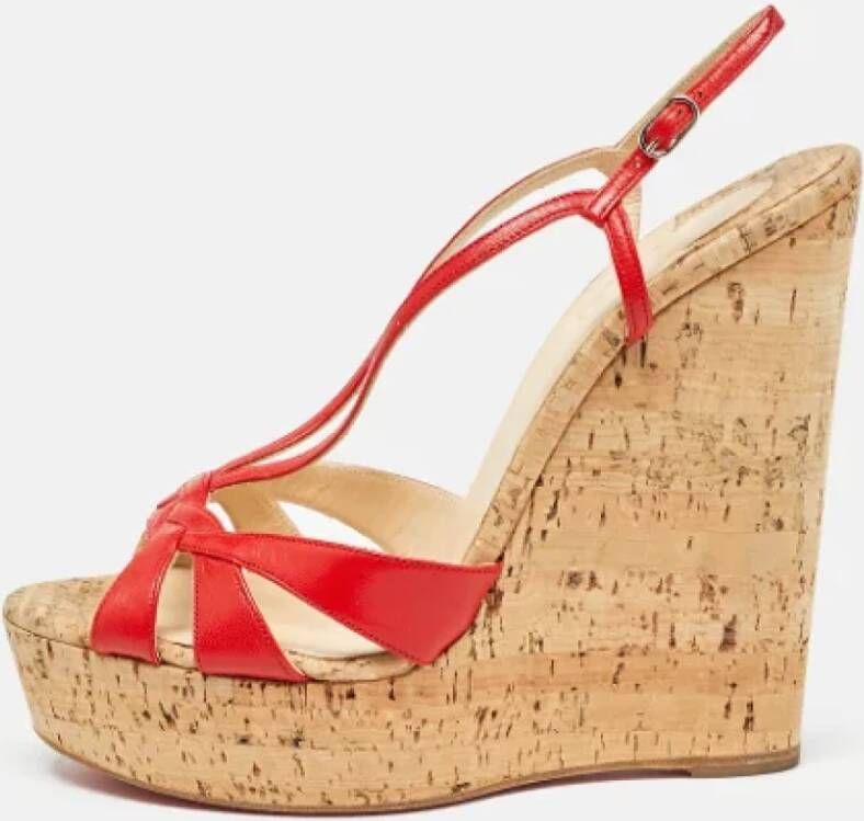 Christian Louboutin Pre-owned Leather sandals Red Dames