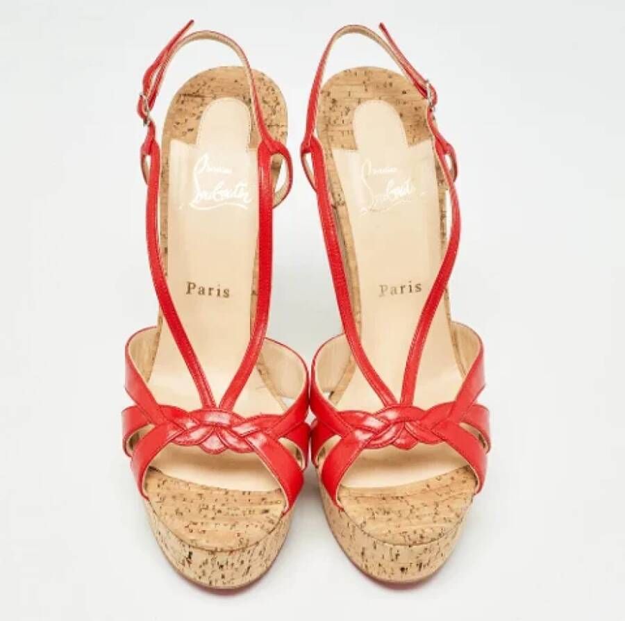 Christian Louboutin Pre-owned Leather sandals Red Dames