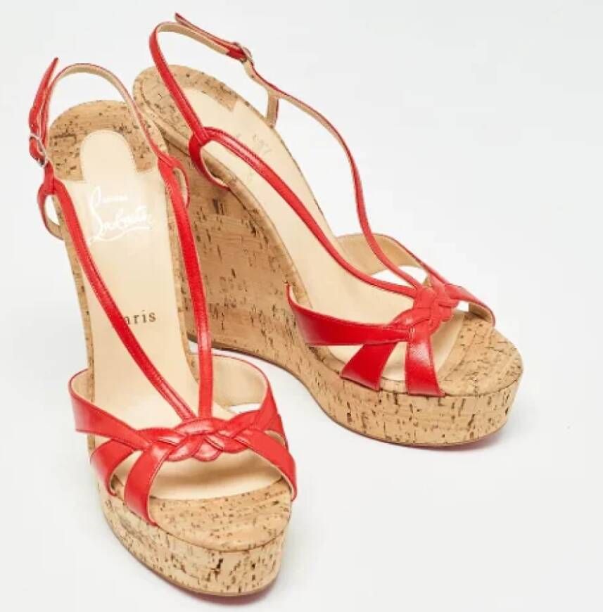 Christian Louboutin Pre-owned Leather sandals Red Dames