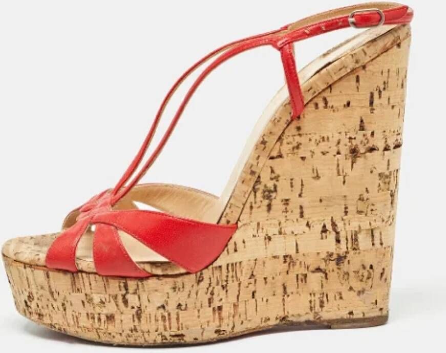 Christian Louboutin Pre-owned Leather sandals Red Dames