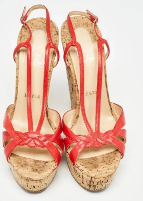 Christian Louboutin Pre-owned Leather sandals Red Dames