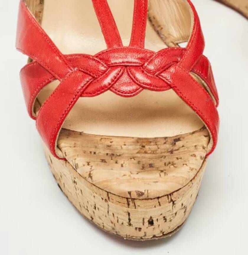 Christian Louboutin Pre-owned Leather sandals Red Dames