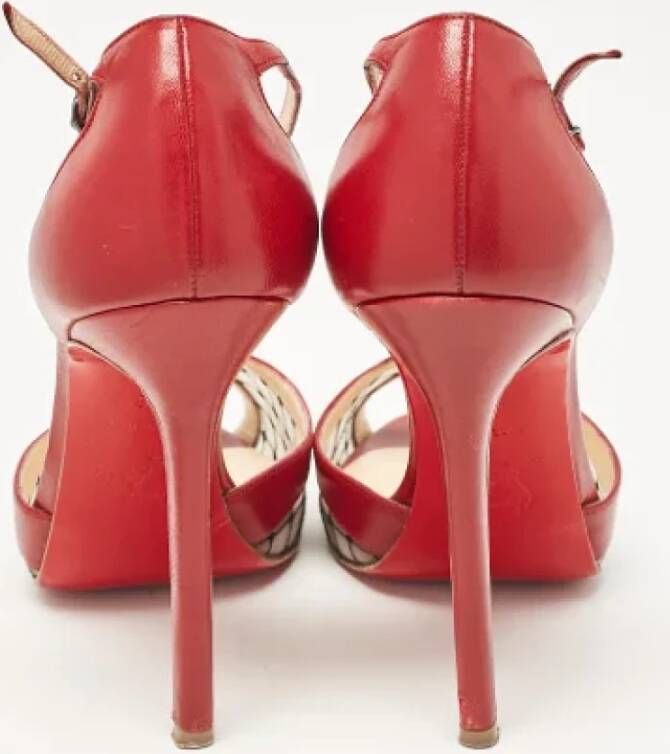 Christian Louboutin Pre-owned Leather sandals Red Dames