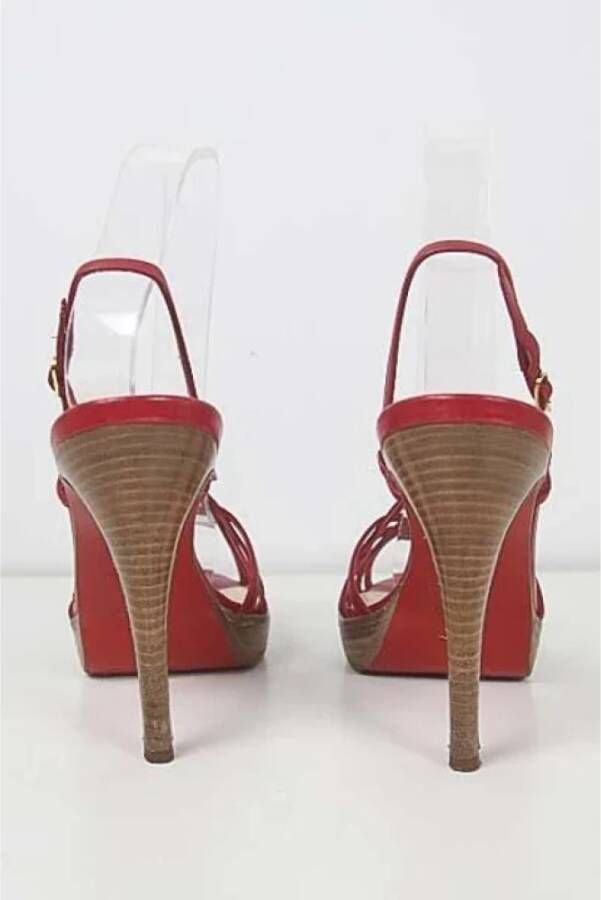 Christian Louboutin Pre-owned Leather sandals Red Dames