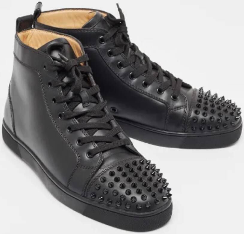 Christian Louboutin Pre-owned Leather sneakers Black Heren