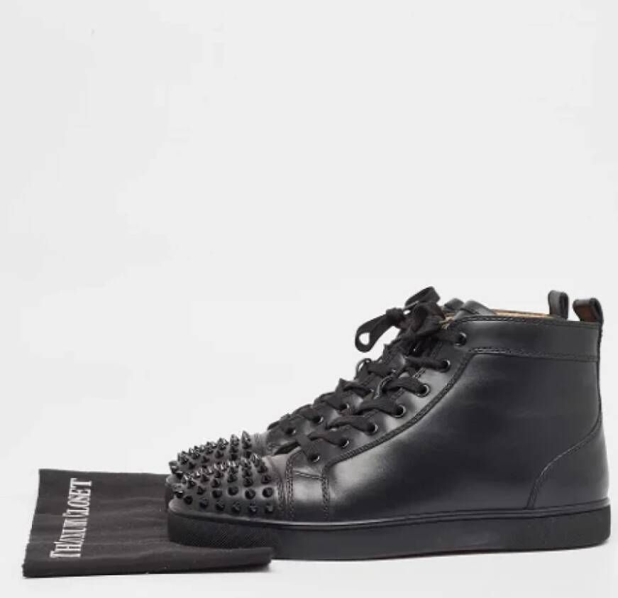 Christian Louboutin Pre-owned Leather sneakers Black Heren