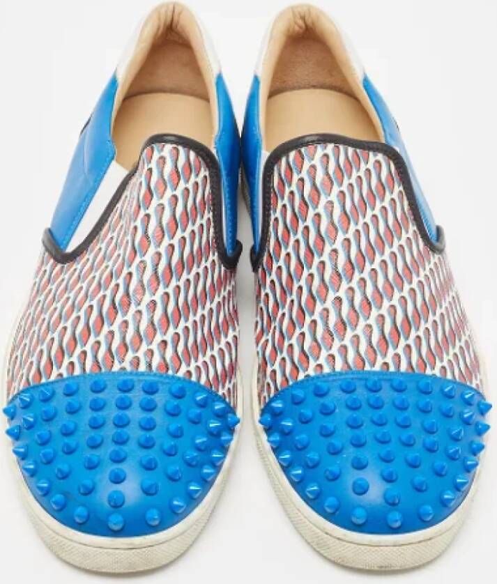 Christian Louboutin Pre-owned Leather sneakers Blue Dames