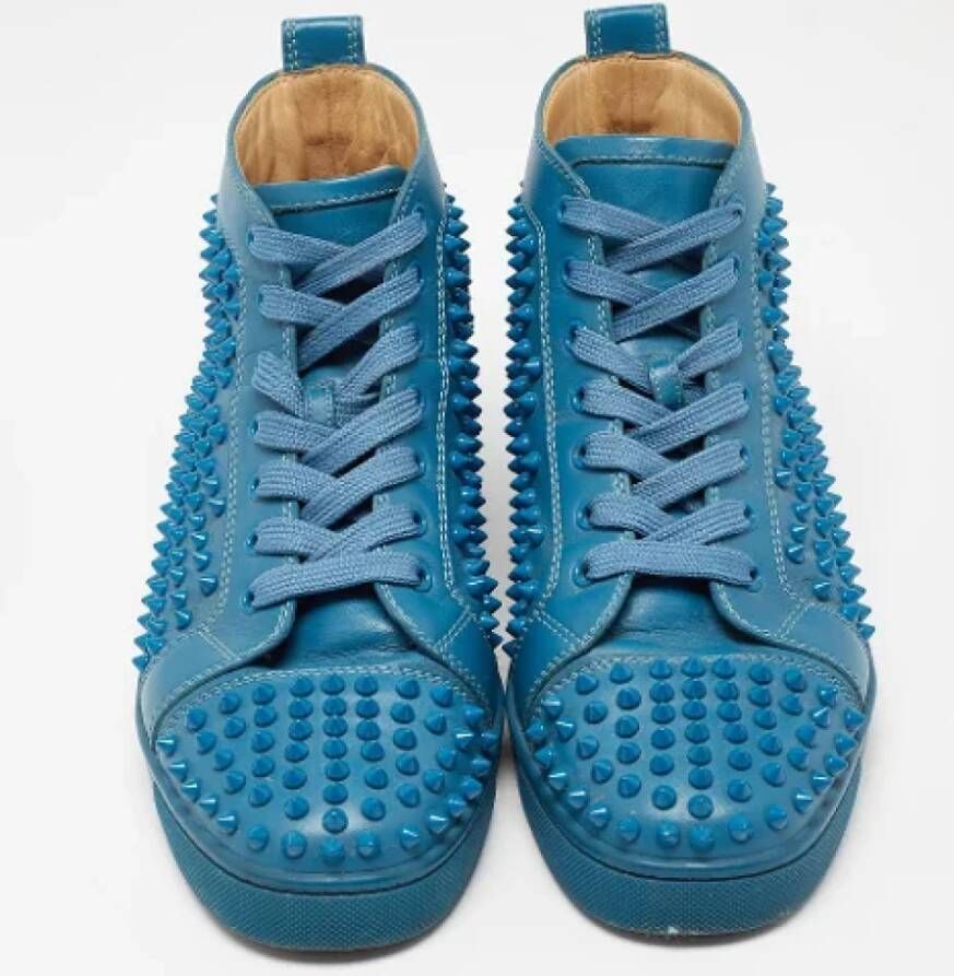 Christian Louboutin Pre-owned Leather sneakers Blue Heren