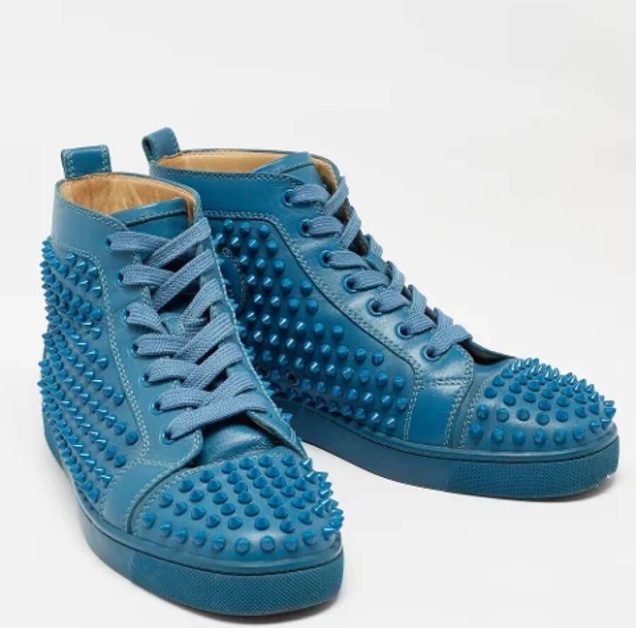 Christian Louboutin Pre-owned Leather sneakers Blue Heren