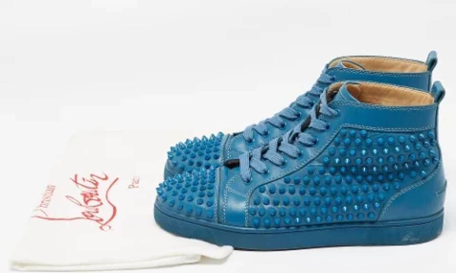 Christian Louboutin Pre-owned Leather sneakers Blue Heren