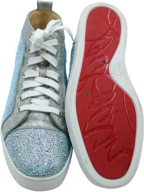 Christian Louboutin Pre-owned Leather sneakers Blue Heren