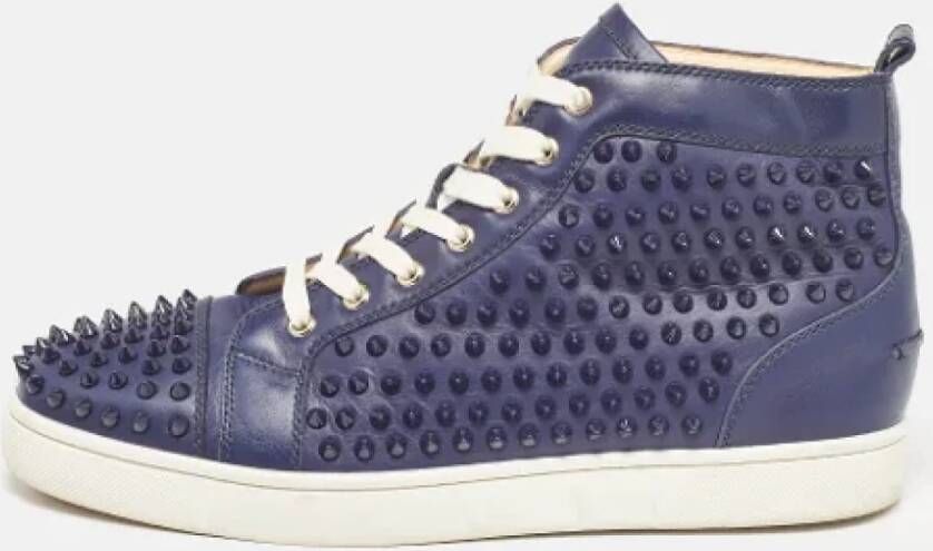 Christian Louboutin Pre-owned Leather sneakers Blue Heren