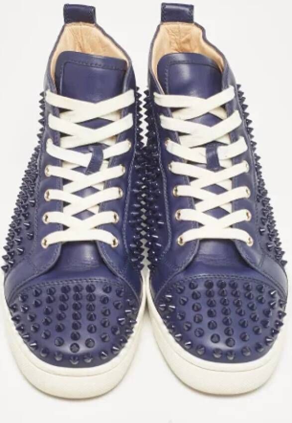 Christian Louboutin Pre-owned Leather sneakers Blue Heren