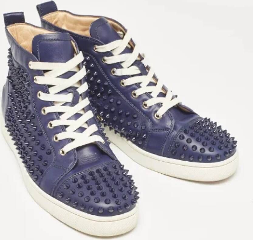 Christian Louboutin Pre-owned Leather sneakers Blue Heren