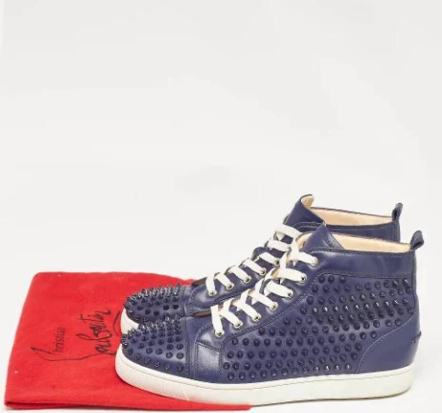 Christian Louboutin Pre-owned Leather sneakers Blue Heren