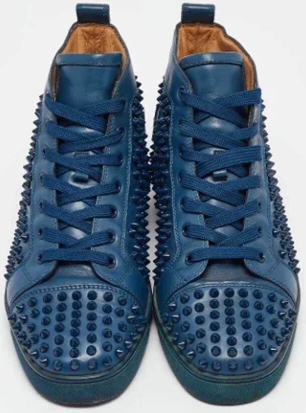 Christian Louboutin Pre-owned Leather sneakers Blue Heren