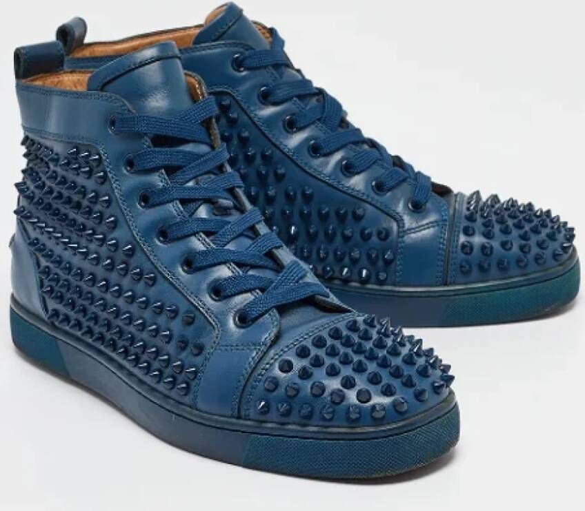 Christian Louboutin Pre-owned Leather sneakers Blue Heren