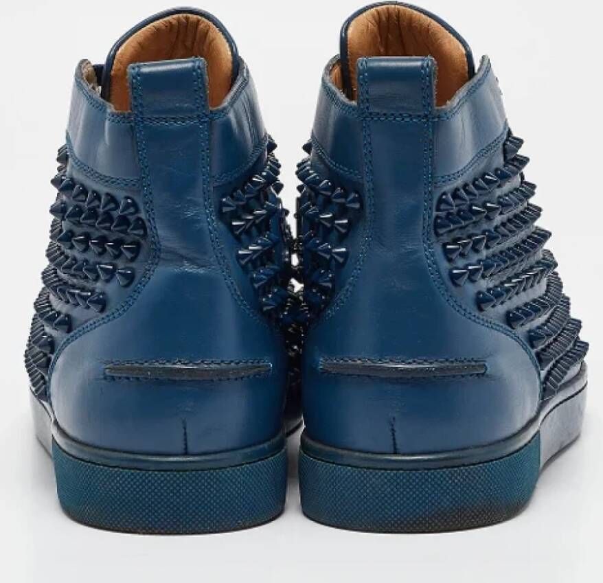 Christian Louboutin Pre-owned Leather sneakers Blue Heren