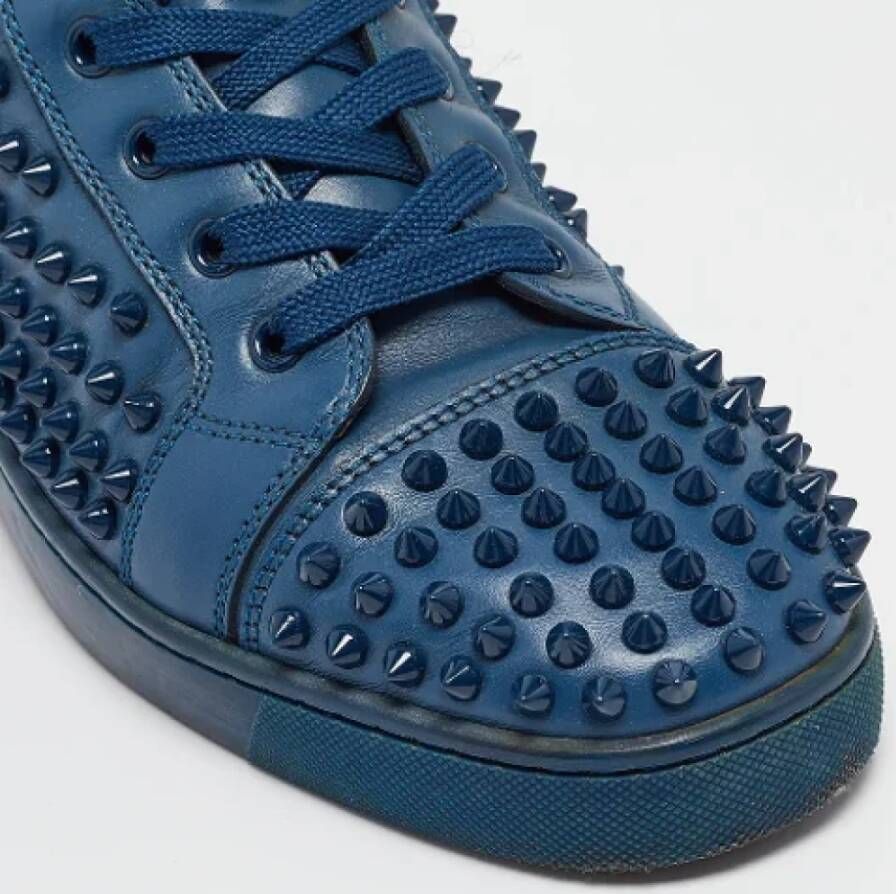 Christian Louboutin Pre-owned Leather sneakers Blue Heren